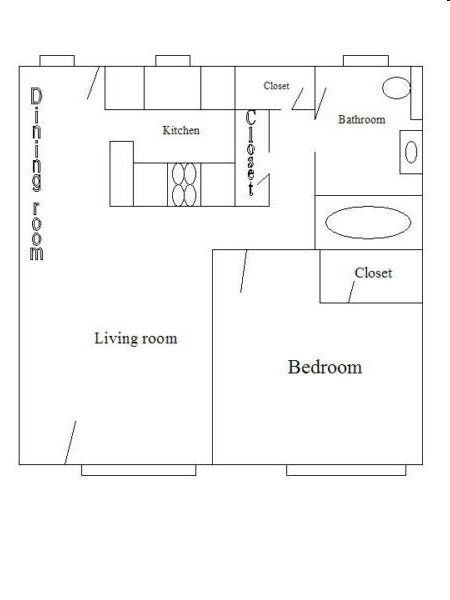 1 Bed • 1 Bath 38 floor plan